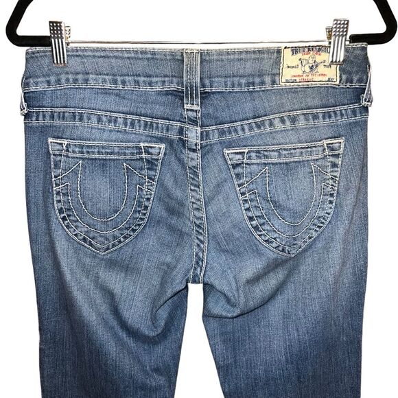 True Religion Straight Leg Jeans Womens 29 Low Rise Med Wash - Picture 6 of 14
